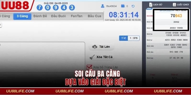 Soi cầu ba càng càng theo giải đặc biệt